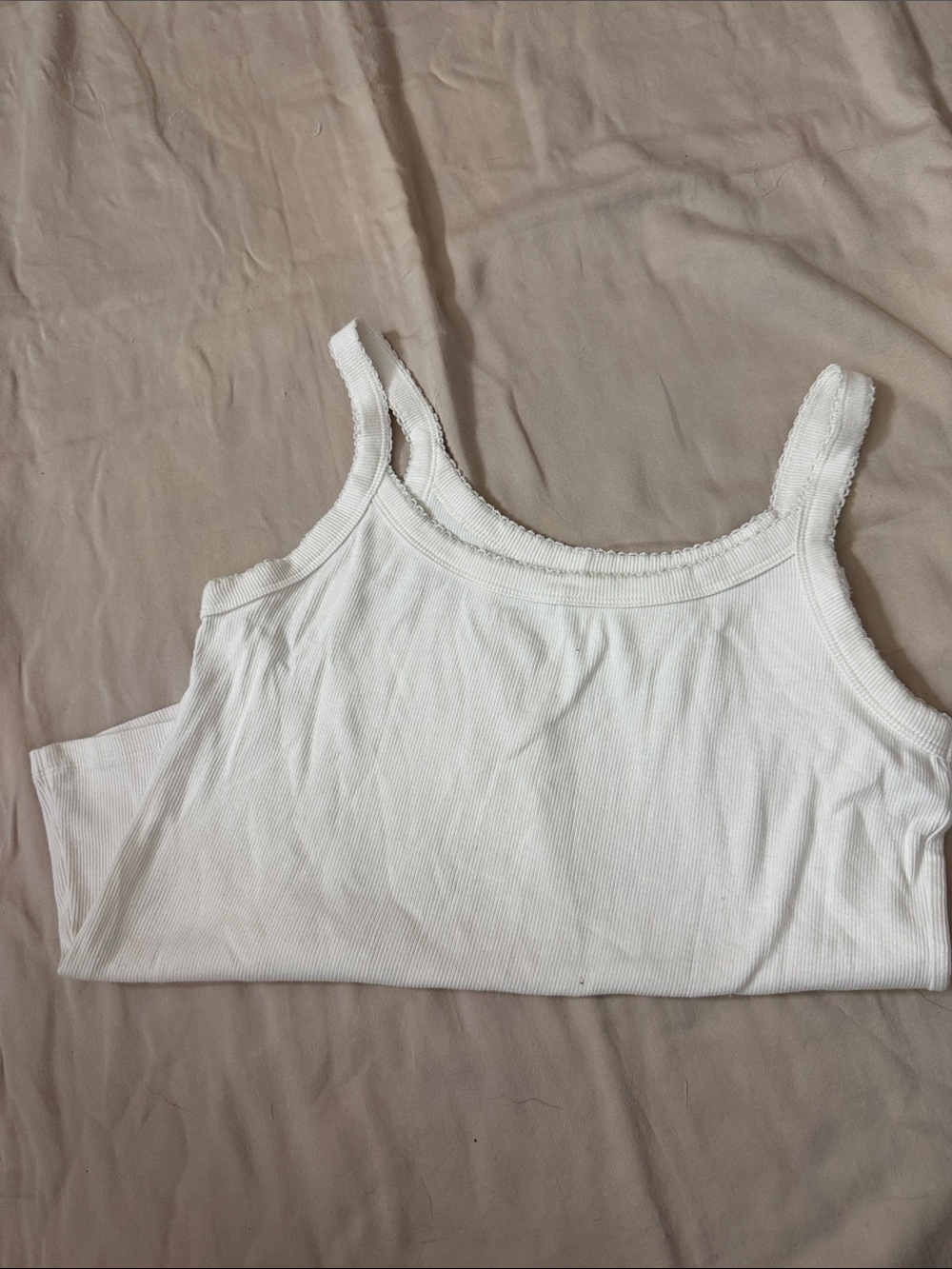 Women's White & Black Ribbed Tank Top